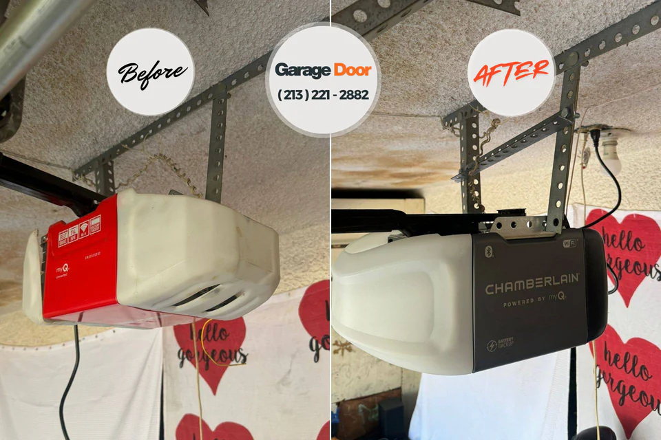 Before and after: garage door repair Derwood, MD